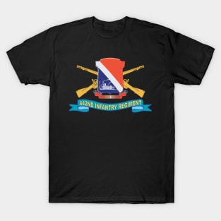 442nd Infantry Regiment w Br - SSI - Ribbon X 300 T-Shirt